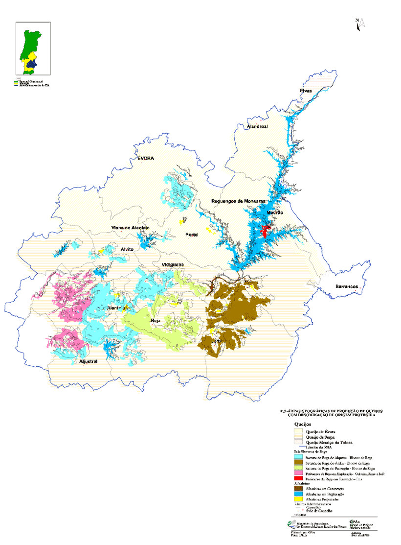 E.7.Áreas Geográficas de Produção de Queijos com DOP