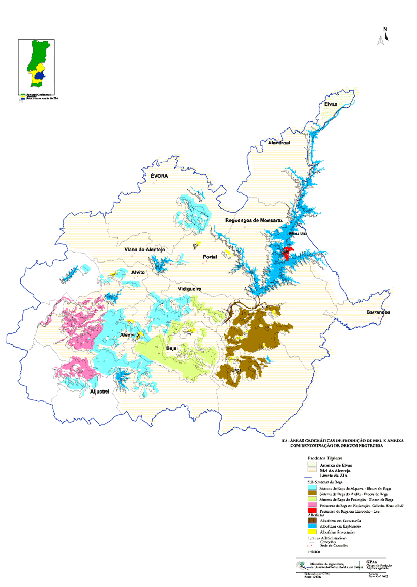 E.8.Áreas Geográficas de Produção de Mel e Ameixa com DOP